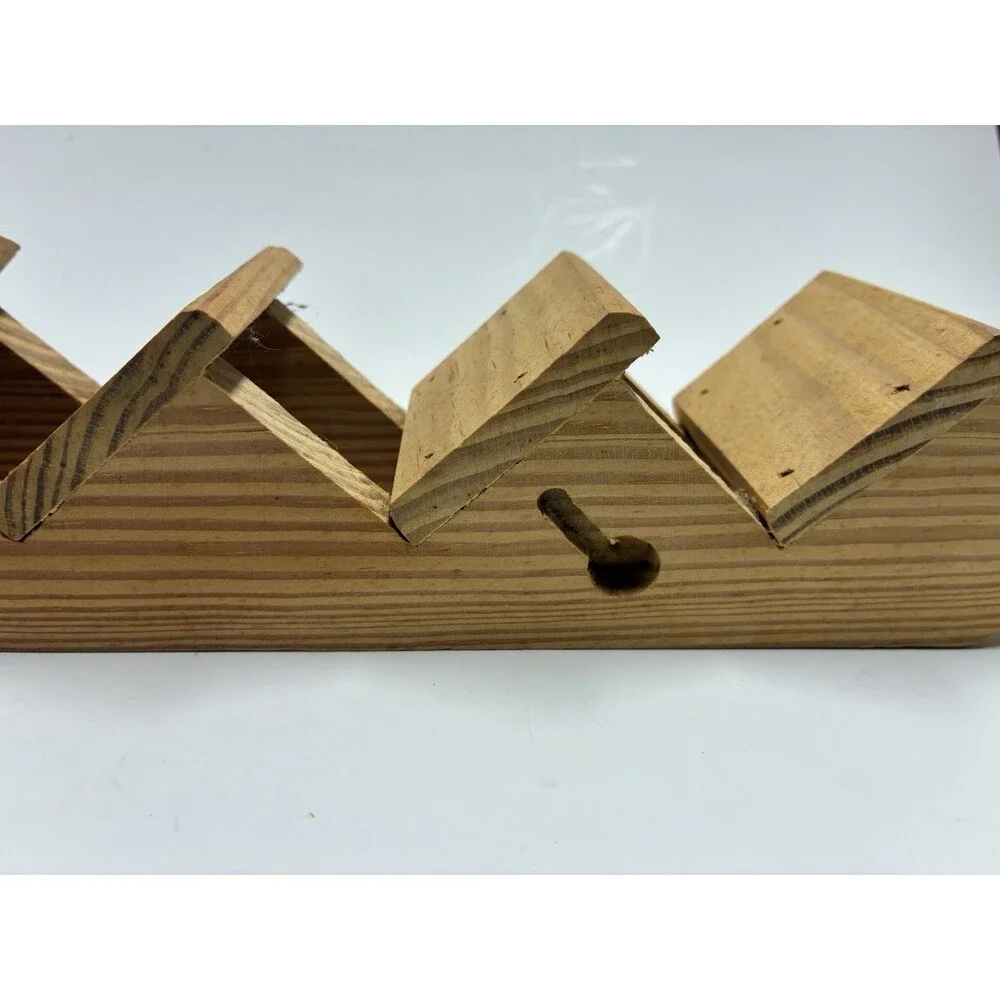Farmhouse Style Stair Wall Mounted Knick Knack Shelf With Pegs